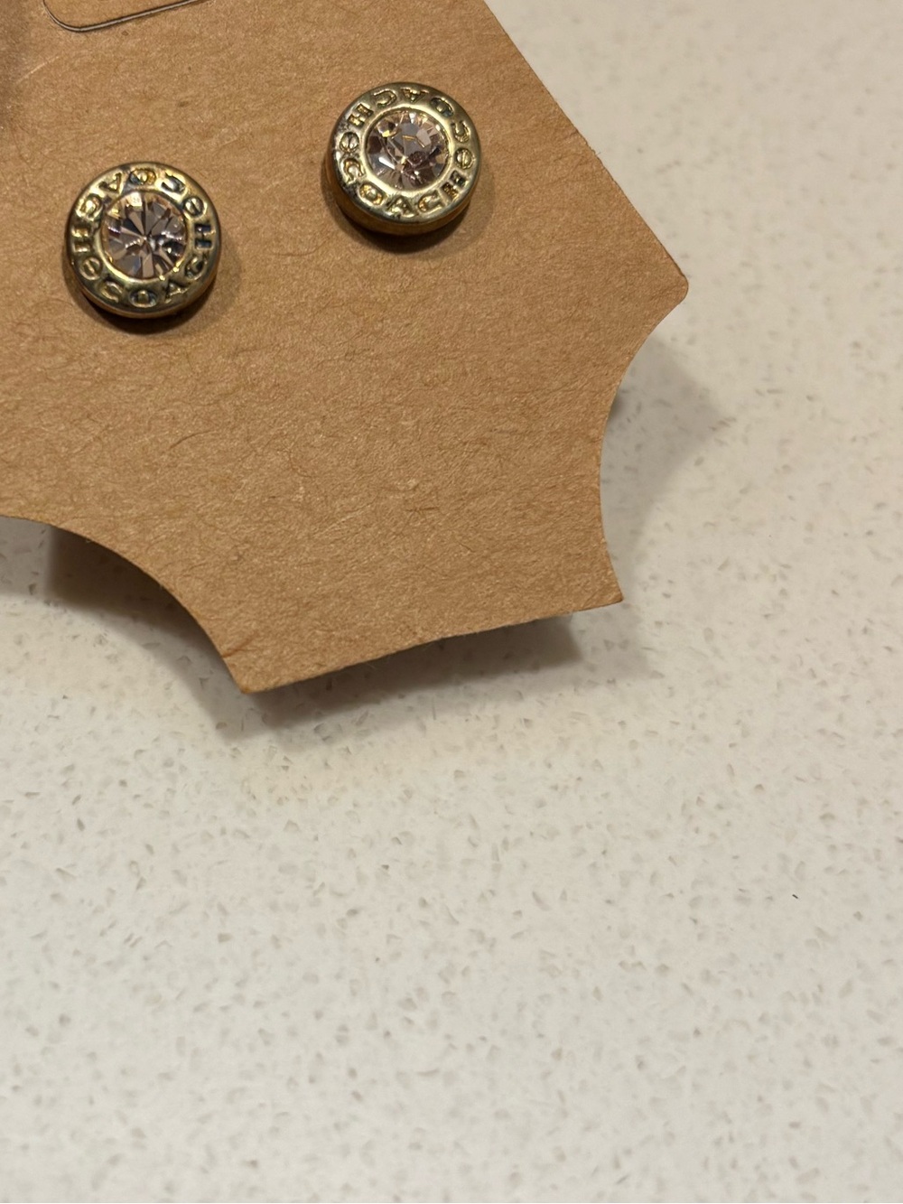 Coach open circle stone stud Earrings - Picture 3 of 4